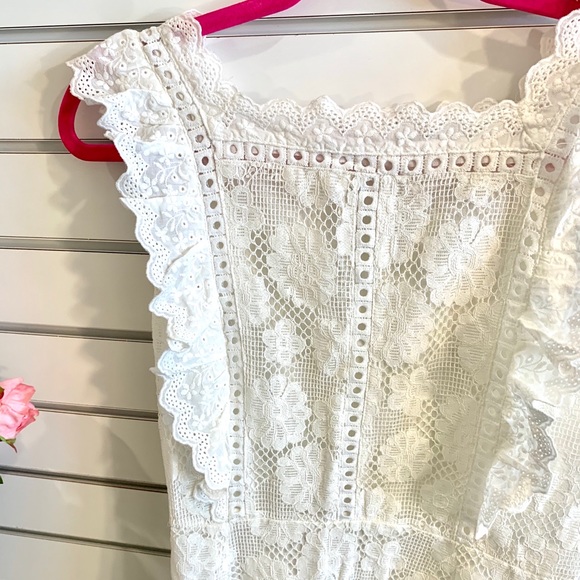 White eyelet lace mini dress - Picture 4 of 13
